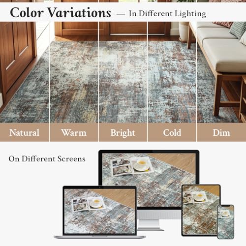 5x7 Area Rugs for Living Room Bedroom, Washable Non Slip Red Rug - color: Red, size: 5' x 7' (Rectangular)