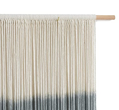 Macrame Wall Hanging Grey Dip Dye Large Boho Fiber Wall Art Decor 57"W*35"L - color: Grey