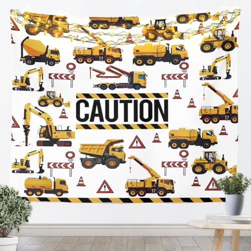 Feelyou Boys Construction Truck Wall Hanging 59x82 for Children Toddler - color: Multi 912, size: 92.5"L x 70.9"W