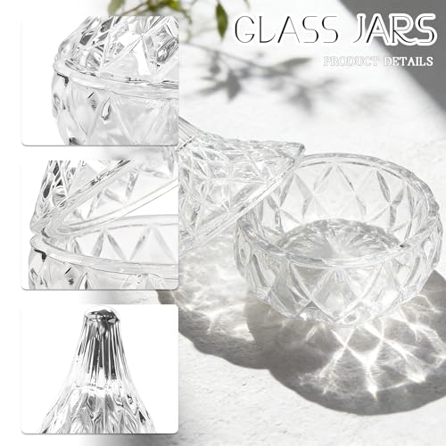 Glass Jewelry Box, Crystal Candy Dish with Lid, Ring Box, Small Trinket Dish, Jewelry Organizer Dish with Lid, Decorative Jewelry Bowls for Home Decor, Christmas Birthday Gifts for Women (Classic) - style: Classic