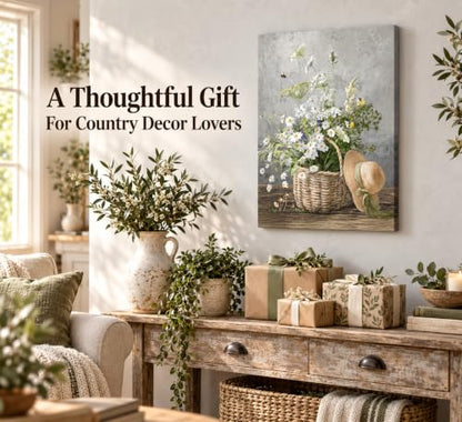 SXHANJXT Rustic Daisy Canvas Wall art - color: Daisy-Canvas, size: 16"L x 12"W