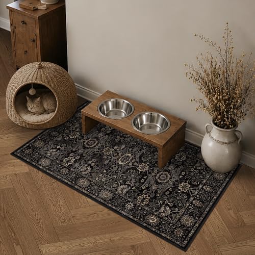 2x3 Entryway Rug Black Gold Washable Rugs for Entryway Kitchen - color: Black Gold, size: 2'*3'(Rectangular)