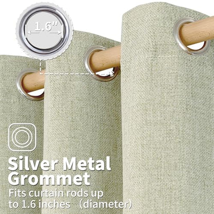 BGment Sage Green Faux Linen Curtains 63 Inch Length 2 Panels for Bedroom - color: B - Linen Sage Green, size: 52"W x 63"L (Pack of 2)