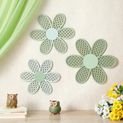 Maitys 3 Pcs Boho Daisy Flower Wall Decor Nursery Art, Gradient Sage Green - color: Gradient Sage Green