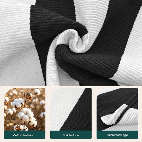 KOZYFLY Black and White Area Rug 27.5x43 Inches - color: Black and White, size: 2'4" x 3'7" (Rectangular)