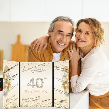 DARUNAXY Black Gold Happy 40th Anniversary Alternative Signature Guest Book - color: Black Gold 40th Anniversary