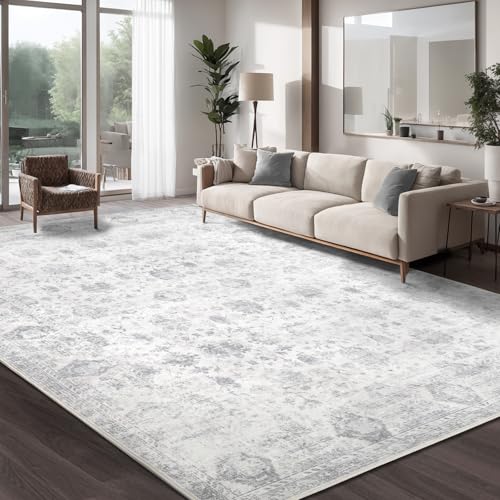 Washable 10×12 Area Rugs for Living Room Grey - color: Grey, size: 10' x 12'