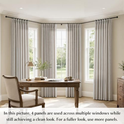 Semi Sheer Pinch Pleated Linen Curtains for Living Room 96 Inches, Greige - color: Greige, size: 40"W x 96"L (Pack of 2)