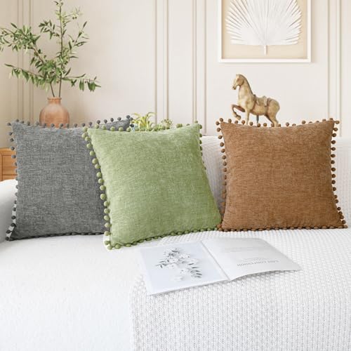 CaliTime Decorative Couch Throw Pillow Covers 16 X 16 Inches Medium Grey - color: Medium Grey, size: 16" x 16" (Pack of 2)