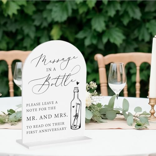 Message In A Bottle Guestbook Sign Wedding Guestbook Sign for Engagement Bridal Shower Party Acrylic sign for Table Desk - color: massage in a bottle