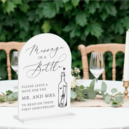 Message In A Bottle Guestbook Sign Wedding Guestbook Sign for Engagement Bridal Shower Party Acrylic sign for Table Desk - color: massage in a bottle