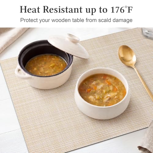 HOOMIL Placemats Set of 4, Heat Resistant, Beige - color: Beige, size: Set of 4