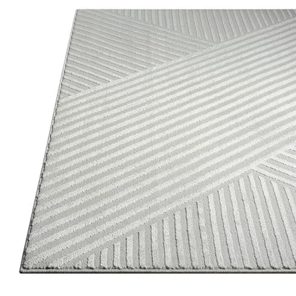 Abani Neutral Grey Area Rug 2' x 3' for Living Room, Bedroom - Criss Cross Line Zen Reiki Pattern - Durable & Easy to Clean - color: Grey, size: 2' x 3' (Rectangular)
