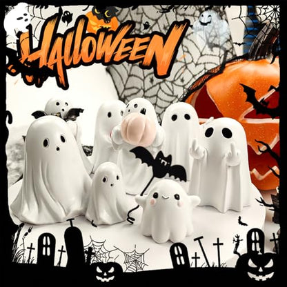 Red Heart Ghost Figurine,Halloween Cute Ghost Statue for Shelf Mantel, - color: Red Heart Ghost