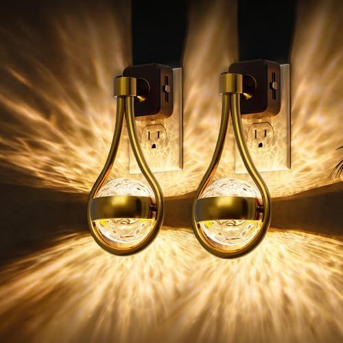 L LOHAS LED Night Lights Plug Into Wall, 2 Pack Star Projector Nightlight - color: Gold 3000K Sphere, size: 2 Pack