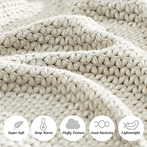 Blagic Wheat Textured Knit Throw Blanket for Couch,Grey and White,50"x60" - color: F-grey & White, size: 50 × 60 in