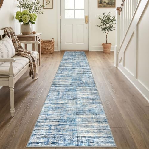 KOZYFLY Modern Runners for Hallways 2x12 Washable Runner Rug Blue Beige - color: Blue Beige, size: 2' x 12' (Runner)