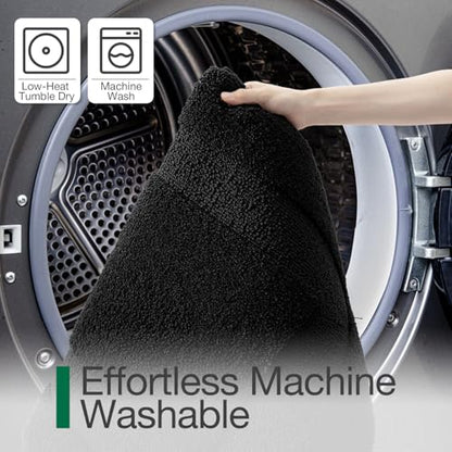 LUMI Ultra Soft Bathroom Rugs Absorbent, Non Slip Bath Mat 24x36, Black - color: Black, size: 24" x 36"