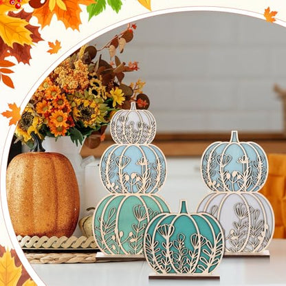 Leinuosen Fall Pumpkin Decor, Single Sided Pattern, Gradient Blue - color: Gradient Blue, style: Single Sided Pattern