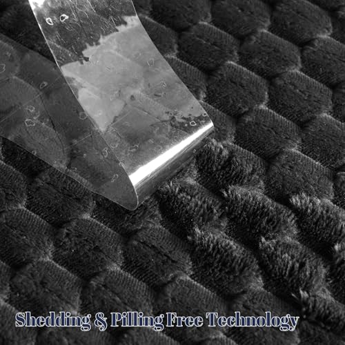 PHF Soft Cozy Fleece Throw Blanket, 340GSM Lightweight Warmth, Dark Grey - color: Dark Grey, size: Throw(50"x60")