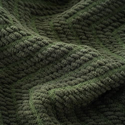 BATTILO HOME Olive Green Throw Blankets for Couch, 60"x80" - color: Olive Green, size: 60"x80"