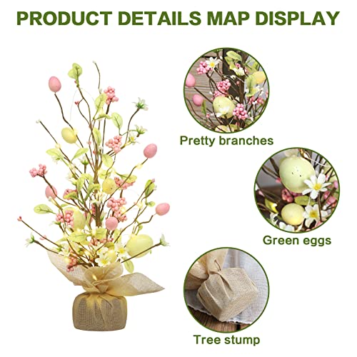 18Inch Easter Egg Tree Decorations for Home Tabletop Spring Indoor Decor