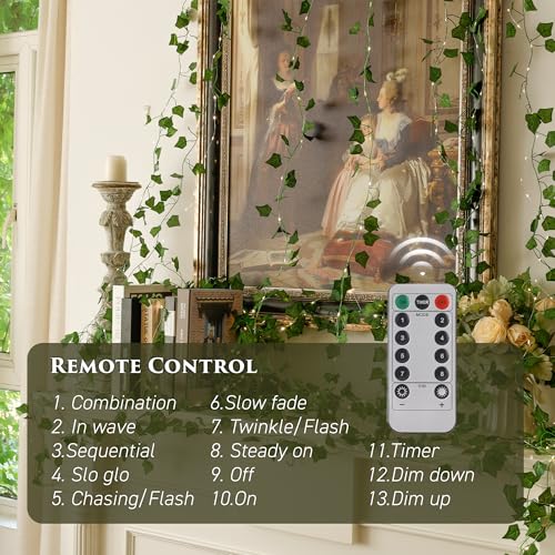 Vine Fairy Lights, 33FT 100 LED Vines String Lights, 8 Modes, 1 Pack - color: IVY, size: 33 ft-100 LED-1 pack