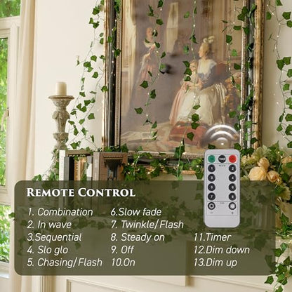 Vine Fairy Lights, 33FT 100 LED Vines String Lights, 8 Modes, 1 Pack - color: IVY, size: 33 ft-100 LED-1 pack