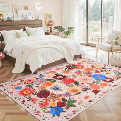 Blush Area Rug 5x7 for Bedroom Living Room - color: Blush Beige, size: 5' x 7' (Rectangular)
