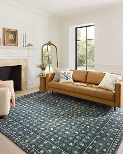 Loloi Rifle Paper Co Eden Lattice Indigo 2'-0" x 5'-0" Accent Rug - color: Lattice Indigo, size: 2' x 5' (Rectangular)