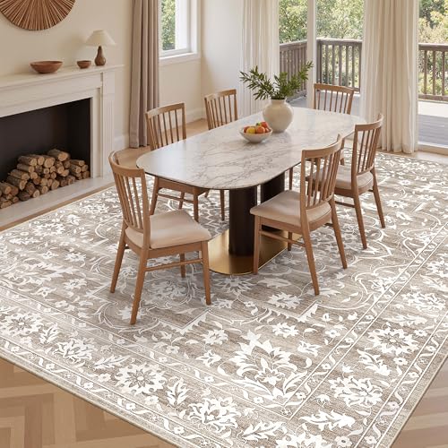 Soalmost Living Room 10x14 Area Rugs, Washable Soft Rug Light Brown - color: Light Brown, size: 10' x 14' (Rectangular)