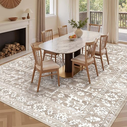 Soalmost Living Room 10x14 Area Rugs, Washable Soft Rug Light Brown - color: Light Brown, size: 10' x 14' (Rectangular)