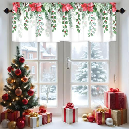 Christmas Tree Window Valance 1 Panel, Window Treatment 42x12 in - color: Christmas Tree, size: 42"W x 12"L (Pack of 1)