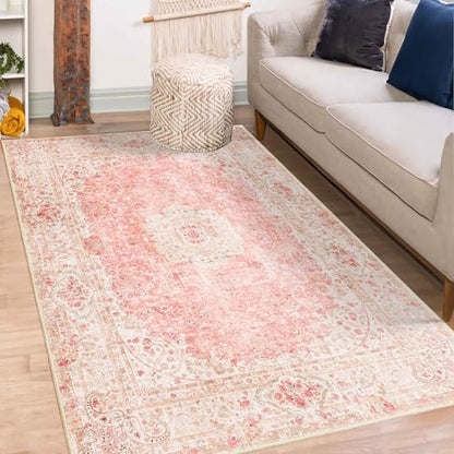 Pink Rug 3x5,Washable Area Rugs for Bedroom Living Room - color: Pink, size: 3'x5'