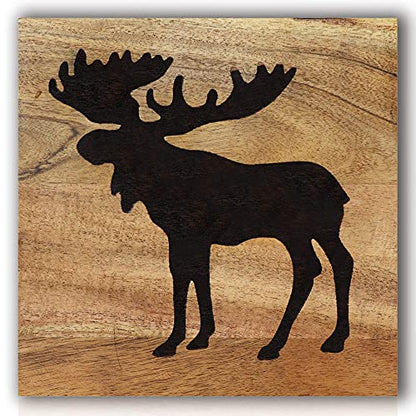Home Rustique Real Wooden Cabin Decor, Woodland Rustic Wall Art, Set of 3 - color: Woodland Animals