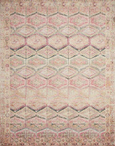 Loloi Layla Pink/Lagoon 2'-6" x 9'-6" Runner Rug - color: Pink / Lagoon, size: 2'6" x 9'6" (Rectangular)