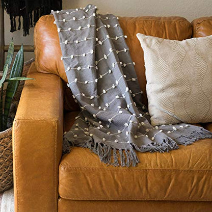 DII Woven Loop Throw Collection, 50x60, Gray - color: Gray