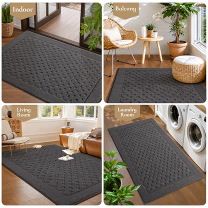 Dirt Trapper Door Mat 32"x 48", Non-Slip Entryway Rugs, Dark Grey - color: Dark Gray, size: 32" x 48"