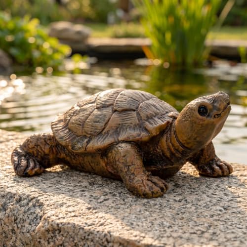 2-Pack Mini Turtle Figurines, Outdoor Resin Garden Statues