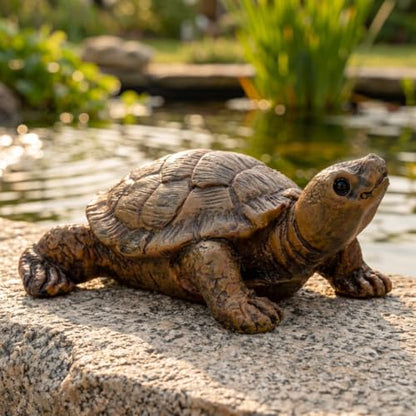 2-Pack Mini Turtle Figurines, Outdoor Resin Garden Statues
