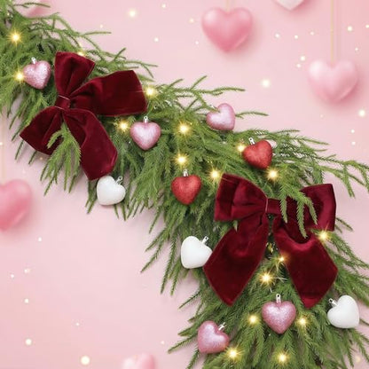HipTree 9ft Pre-Lit Real Touch Norfolk Christmas Garland with Lights - size: 9ft