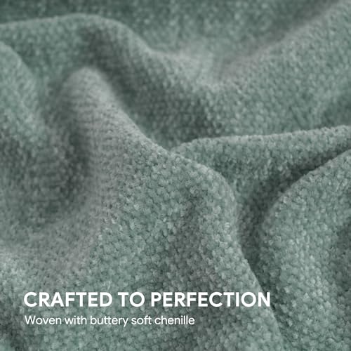 RECYCO Chenille Throw Blanket for Couch, 50"x60", Sage - color: Sage, size: 50'' X 60''