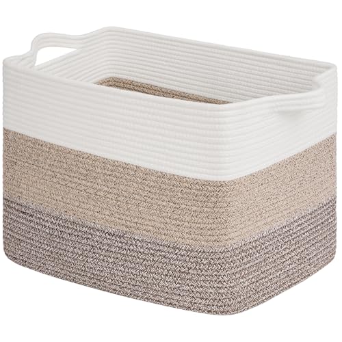 Goodpick 50L Large Woven Storage Basket, 18" x 14" x 12", Gradient Brown - color: Gradient Brown, size: 18"L x 14"W x 12"H