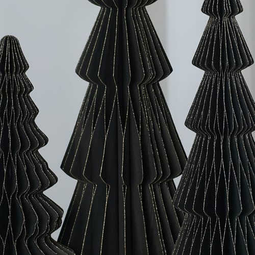 Your Heart's Content Set of 3 Black Winter Honeycomb Trees (Lg Set 3 Black) - color: Large Set 3 Black