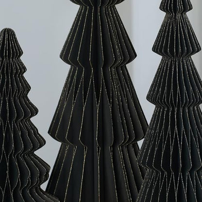 Your Heart's Content Set of 3 Black Winter Honeycomb Trees (Lg Set 3 Black) - color: Large Set 3 Black