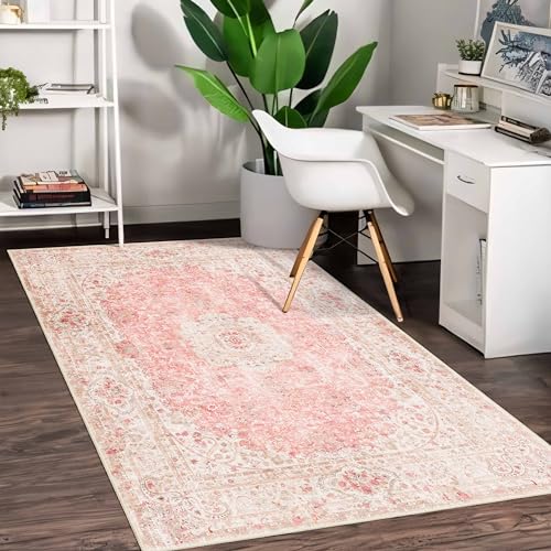 Pink Rug 3x5,Washable Area Rugs for Bedroom Living Room - color: Pink, size: 3'x5'