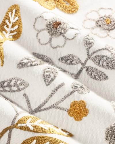 Fall Embroidered Throw Pillow Cover 18x18 Inch, Amber Blooms - color: Amber Blooms, size: 18" x 18" (Pack of 1)