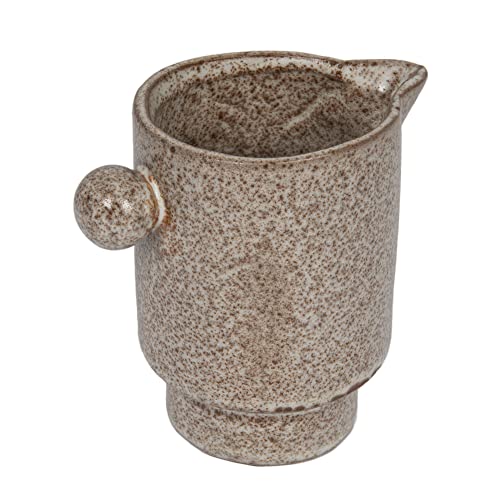 Creative Co-Op Modern Small Stoneware Pitcher or Vase, Putty Brown - color: Putty Brown, size: 16 Ounces