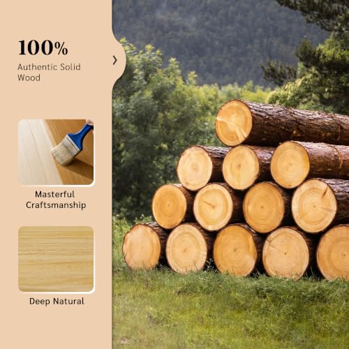 36" Extra Deep Floating Shelves, Set of 3, Natural Wood - color: Natural, size: 3T36IN