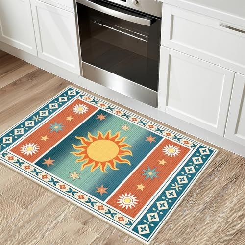Sun Rug 2x3 for Entryway Boho Southwestern Machine Washable Rugs - color: Sun, size: 2' x 3' (Rectangular)